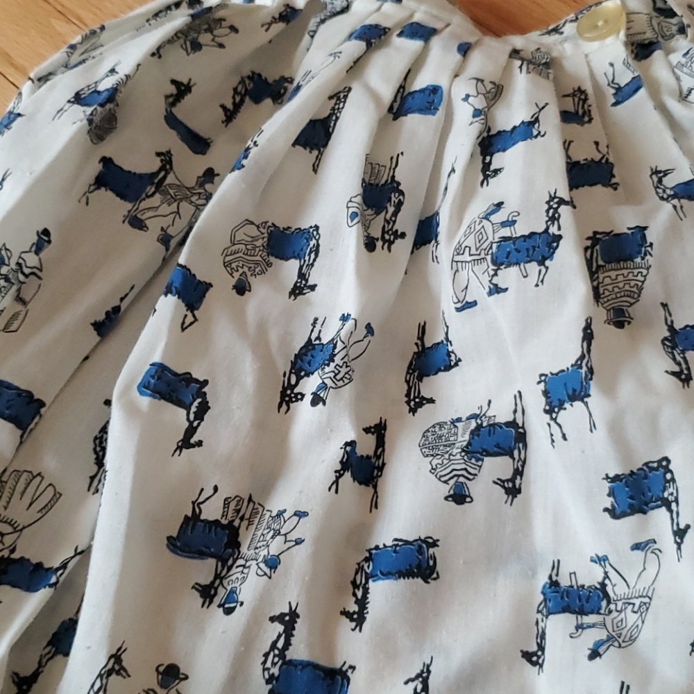 🐯Vintage Llama Print Skirt with belt sz M - Picture 10 of 11